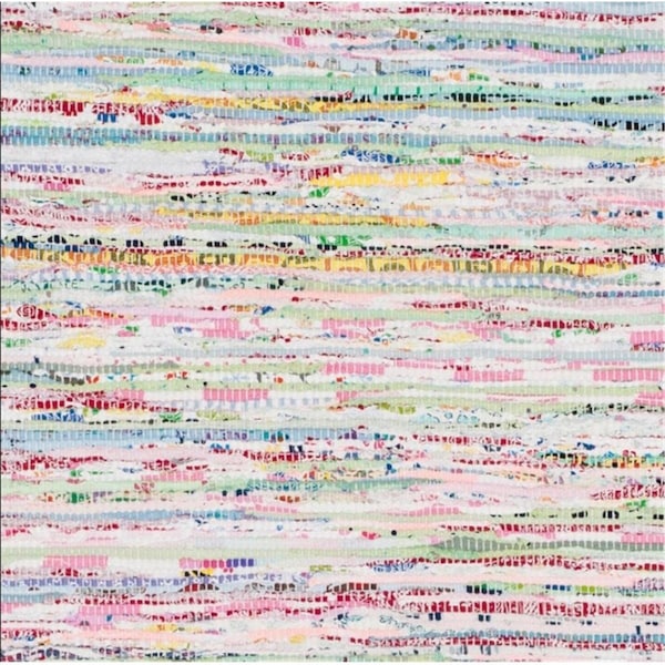 Safavieh 6 x 6 ft. Rag Rug Flat Weave Square Area Rug Light Green & Multi Color RAR125D-6SQ - main